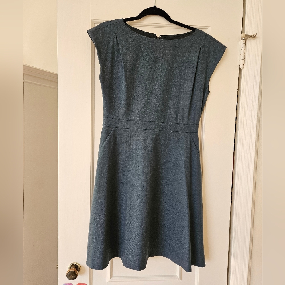 J. Crew Blue Wool Suiting Dress Size 10 Petite
